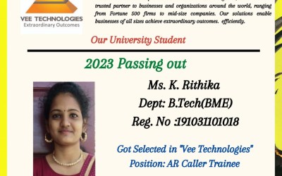 Placement of 2023 Passing Out Student in Vee Technologies Placement of 2023 Passing Out Student in Vee Technologies