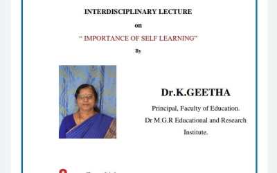 Interdisciplinary Lecture on Importance of Self Learning Interdisciplinary Lecture on Importance of Self Learning