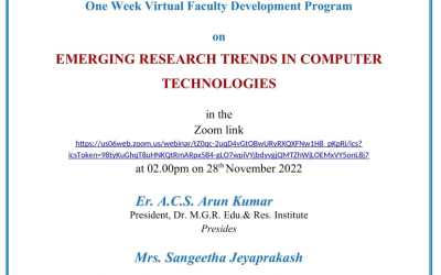 One week Virtual Faculty Development program on ” Emerging Research Trends Computing Technologies “ One week Virtual Faculty Development program on ” Emerging Research Trends Computing Technologies “