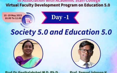Day 1 – Virtual Faculty Development Program on Education 5.0 Day 1 – Virtual Faculty Development Program on Education 5.0