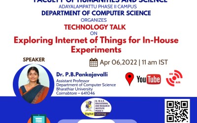 Technology Talk on Exploring Internet of Things for In-House Experiments Technology Talk on Exploring Internet of Things for In-House Experiments