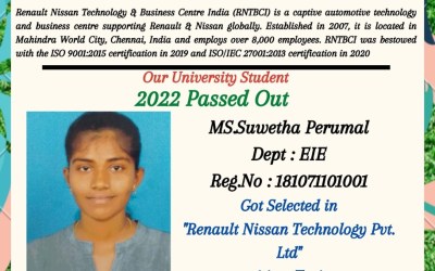 Placement Of 2022 Passed Out Student At Renault Nissan Technologies Pvt.Ltd Placement Of 2022 Passed Out Student At Renault Nissan Technologies Pvt.Ltd