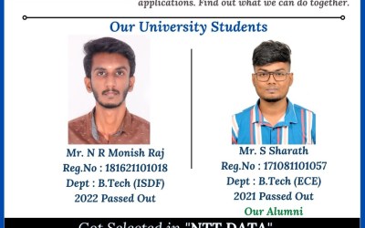 Placement Of Our 2 Students At NTT Data Placement Of Our 2 Students At NTT Data