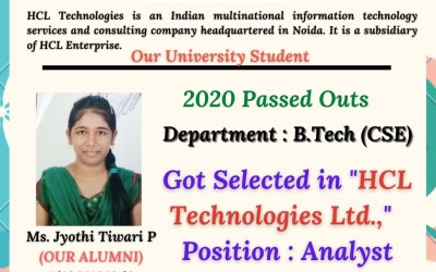 Placement Of 2020 Passed Out Student At HCL Placement Of 2020 Passed Out Student At HCL