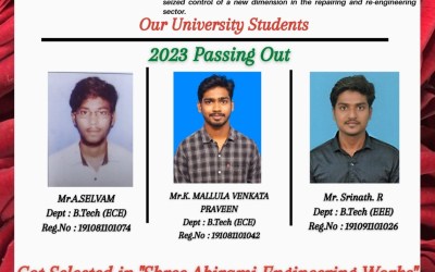 Placement for 2023 Passing Out Students Selected in Shree Abirami Engineering Works Placement for 2023 Passing Out Students Selected in Shree Abirami Engineering Works