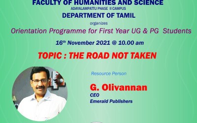 Orientation Programme for First Year UG and PG students Orientation Programme for First Year UG and PG students