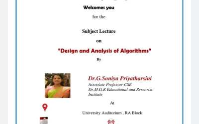 Subject Lecture on Design and Analysis of Algorithms Subject Lecture on Design and Analysis of Algorithms