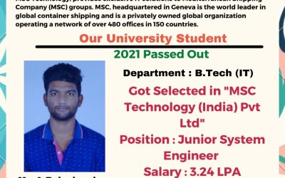 Placement of 2021 Passed out B. Tech IT Student. Placement of 2021 Passed out B. Tech IT Student.