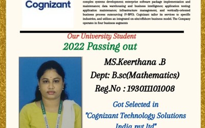 Placement of 2022 Passing Out Student in Cognizant Technology Solutions India Pvt ltd Placement of 2022 Passing Out Student in Cognizant Technology Solutions India Pvt ltd