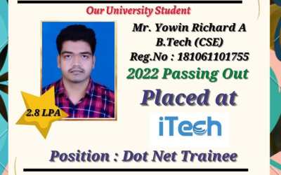 Placement of 2022 Passing Out Student in iTech Placement of 2022 Passing Out Student in iTech