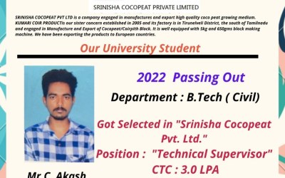 Placement of 2022 Passing out B. Tech Civil Student Placement of 2022 Passing out B. Tech Civil Student