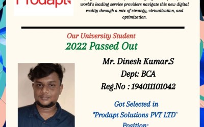 Placement of 2022 passed out BCA student in Prodapt Solutions. Placement of 2022 passed out BCA student in Prodapt Solutions.