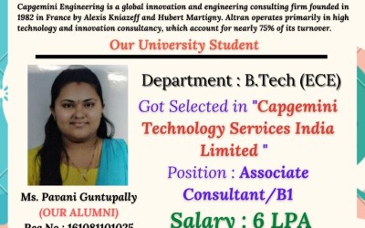 Placement Of Our B.Tech Student At Capgemini Placement Of Our B.Tech Student At Capgemini