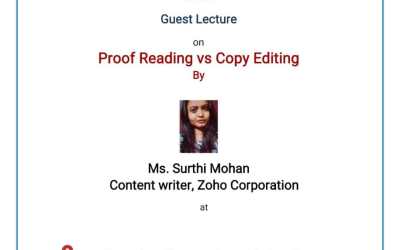 Guest Lecture on Proof Reading vs Copy Editing Guest Lecture on Proof Reading vs Copy Editing