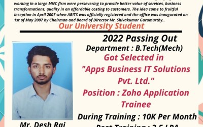 Placement of 2022 Passing out B. Tech Mechanical Student Placement of 2022 Passing out B. Tech Mechanical Student