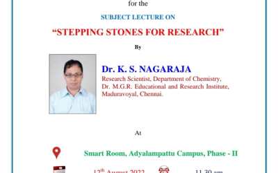 Lecture on Stepping Stones For Research Lecture on Stepping Stones For Research