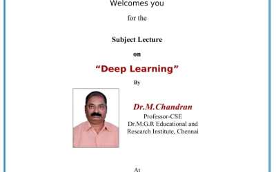 Subject Lecture on Deep Learning Subject Lecture on Deep Learning