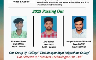 Placement of 2023 Passing Out Students in Siechem Technologies Pvt Ltd Placement of 2023 Passing Out Students in Siechem Technologies Pvt Ltd