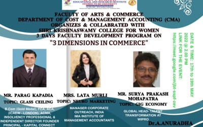 Three Days FDP on “3 DIMENSIONS IN COMMERCE” Three Days FDP on “3 DIMENSIONS IN COMMERCE”