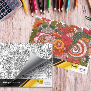 Custom Printed Post-it® Coloring Pad Notes (6"x8") 25 Sheets/ 4 Color Dynamic Variable 1 Custom Printed Post-it® Coloring Pad Notes (6"x8") 25 Sheets/ 4 Color Dynamic Variable 1