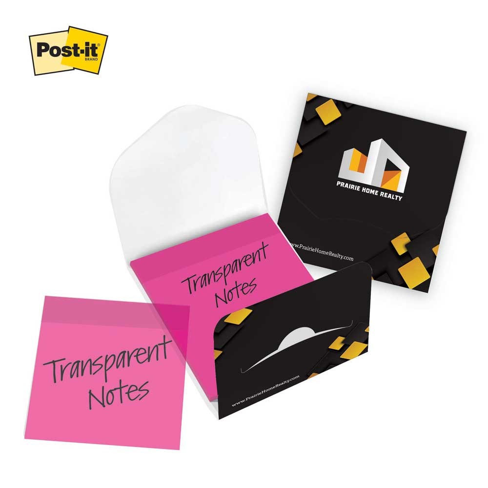 Post-it® Transparent Notes with Custom Printed Cover 3x3 2