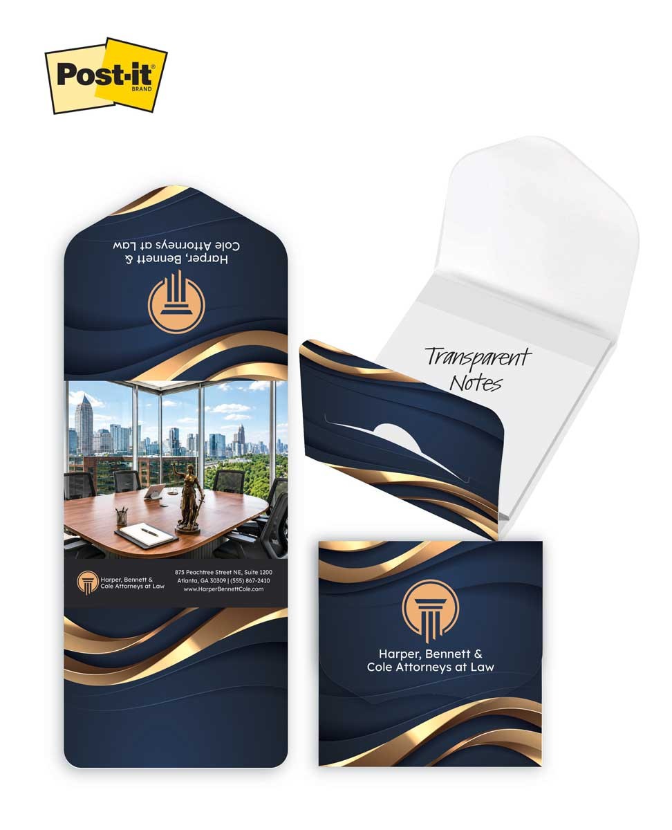 Post-it® Transparent Notes with Custom Printed Cover 3x3 2