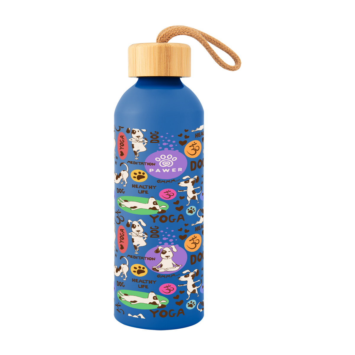 25 Oz. Full Color Blaire Recycled Aluminum Bottle With Bamboo Lid 1