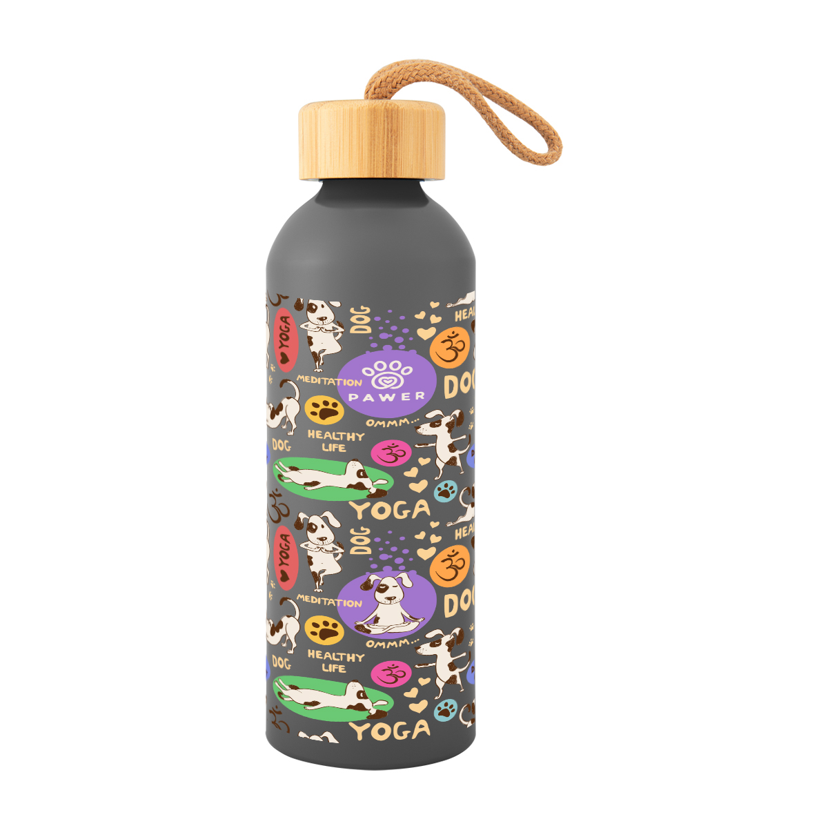 25 Oz. Full Color Blaire Recycled Aluminum Bottle With Bamboo Lid 1