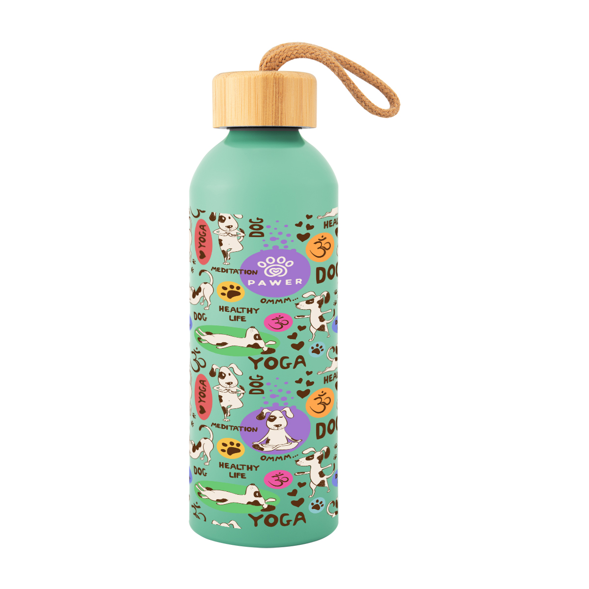 25 Oz. Full Color Blaire Recycled Aluminum Bottle With Bamboo Lid 1