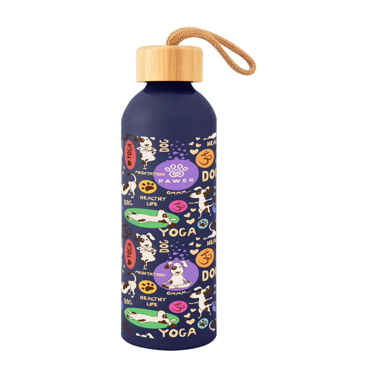 25 Oz. Full Color Blaire Recycled Aluminum Bottle With Bamboo Lid 1