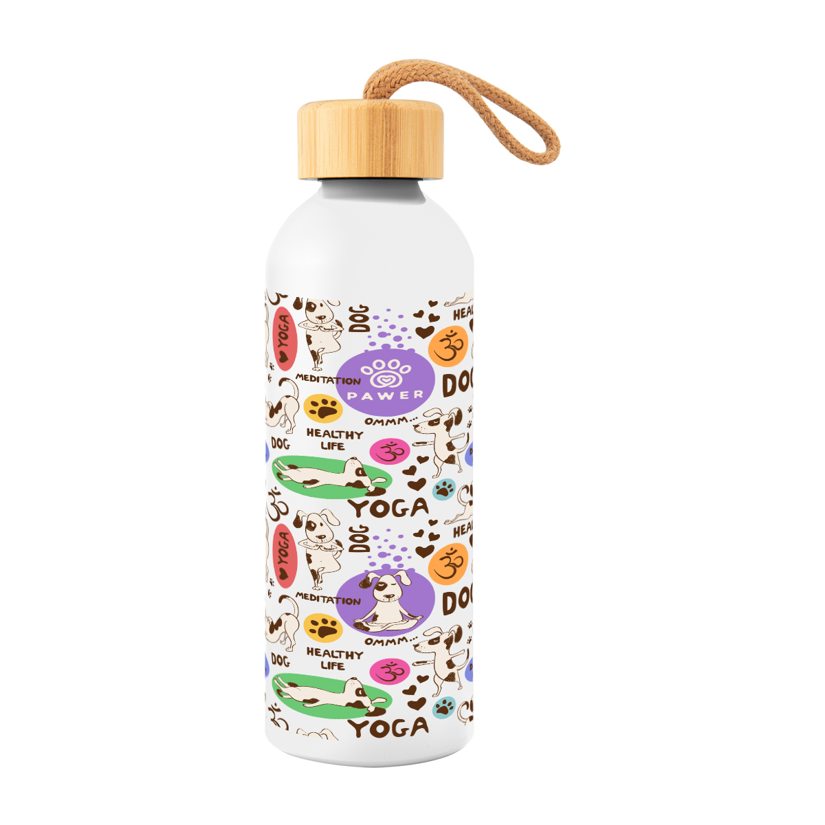25 Oz. Full Color Blaire Recycled Aluminum Bottle With Bamboo Lid 1
