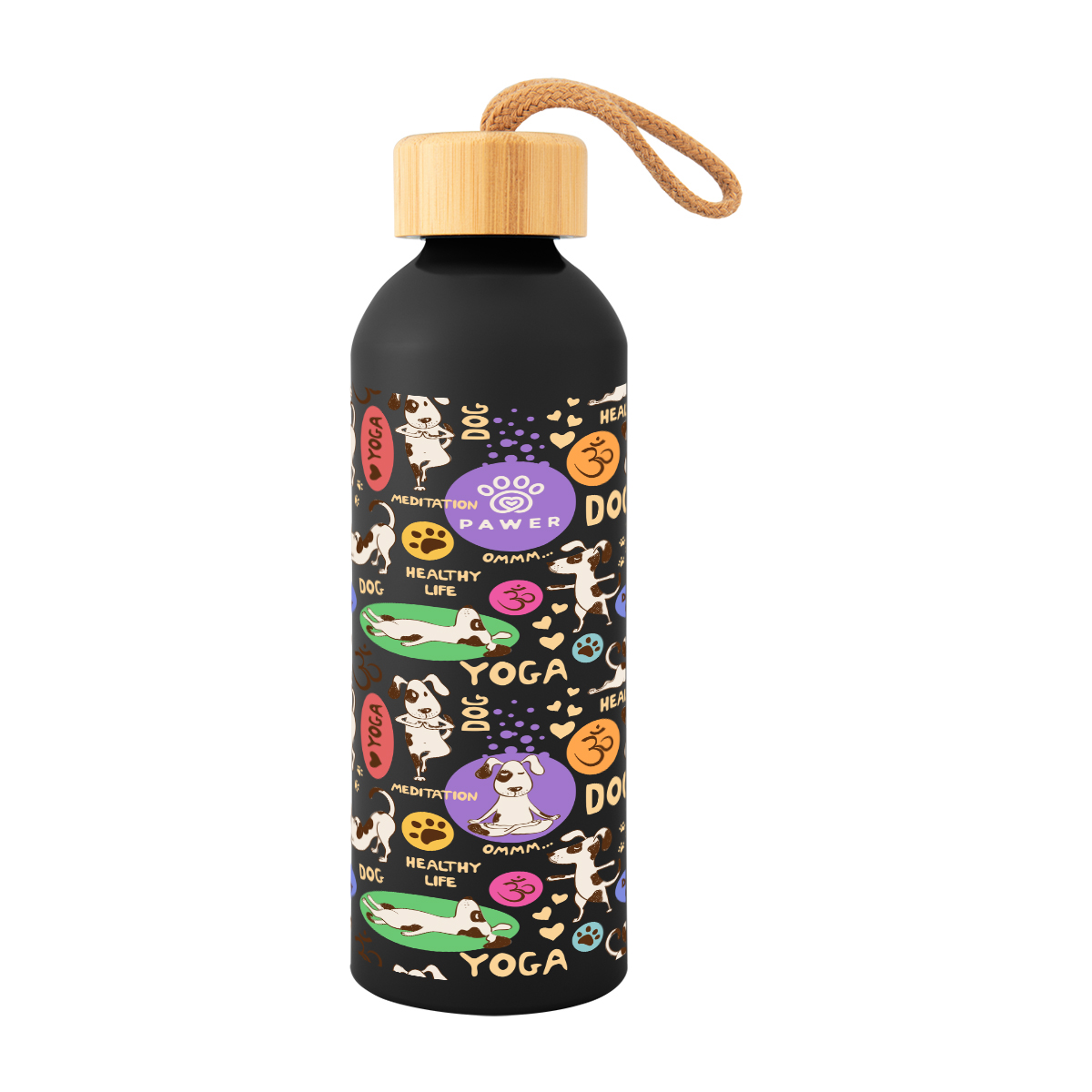 25 Oz. Full Color Blaire Recycled Aluminum Bottle With Bamboo Lid 1