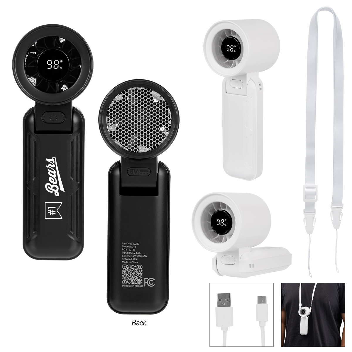 Rabs Folding Fan With Digital Display 1 Rabs Folding Fan With Digital Display 1