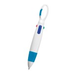 Quatro Carabiner Pen - 444 WHTBLU Blank Quatro Carabiner Pen - 444 WHTBLU Blank