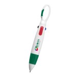 Quatro Carabiner Pen - 444 WHTGRN Digibrite Quatro Carabiner Pen - 444 WHTGRN Digibrite