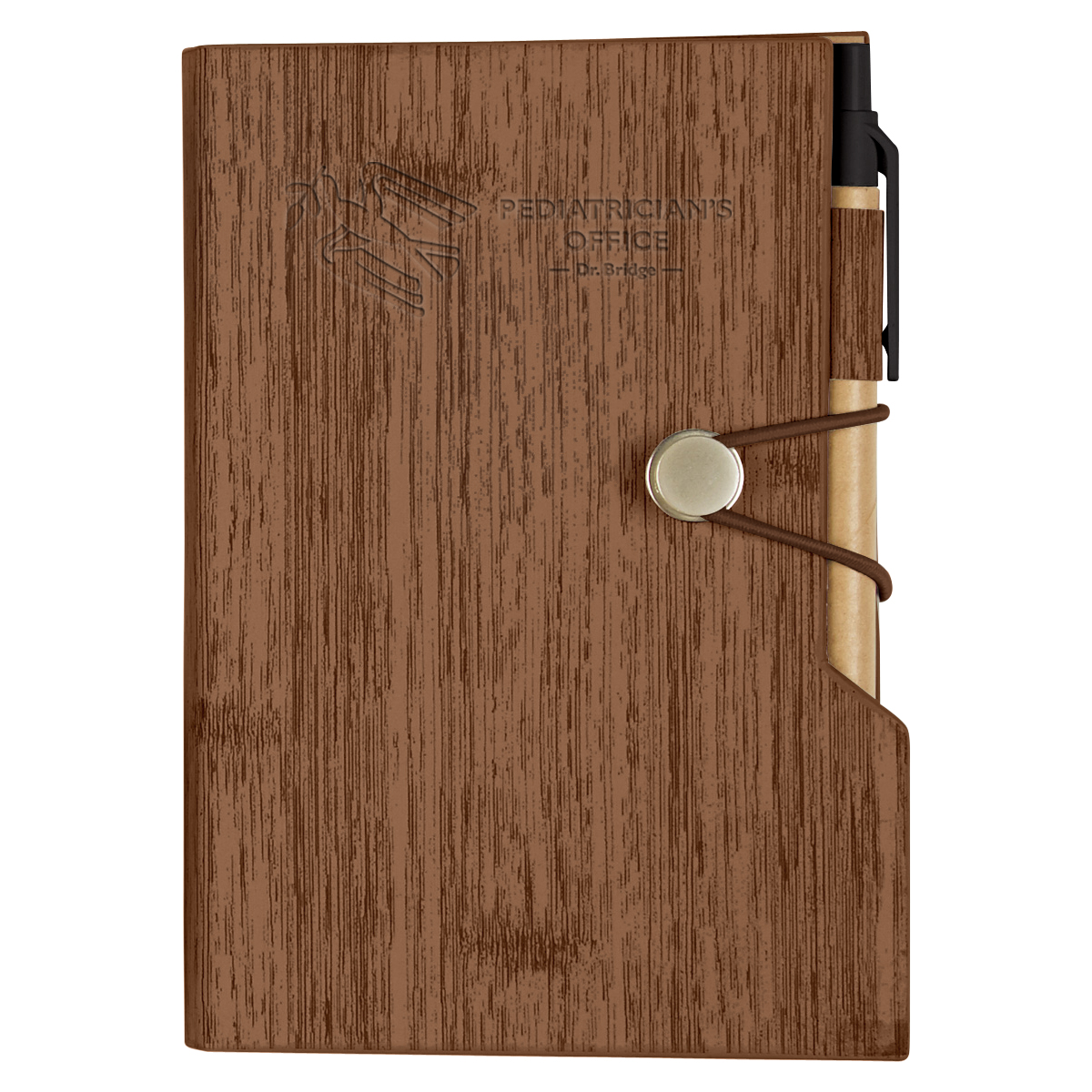 Woodgrain Look Notebook With Sticky Notes And Flags 1