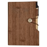 Woodgrain Look Notebook With Sticky Notes And Flags - 6113 BRN Deboss Woodgrain Look Notebook With Sticky Notes And Flags - 6113 BRN Deboss