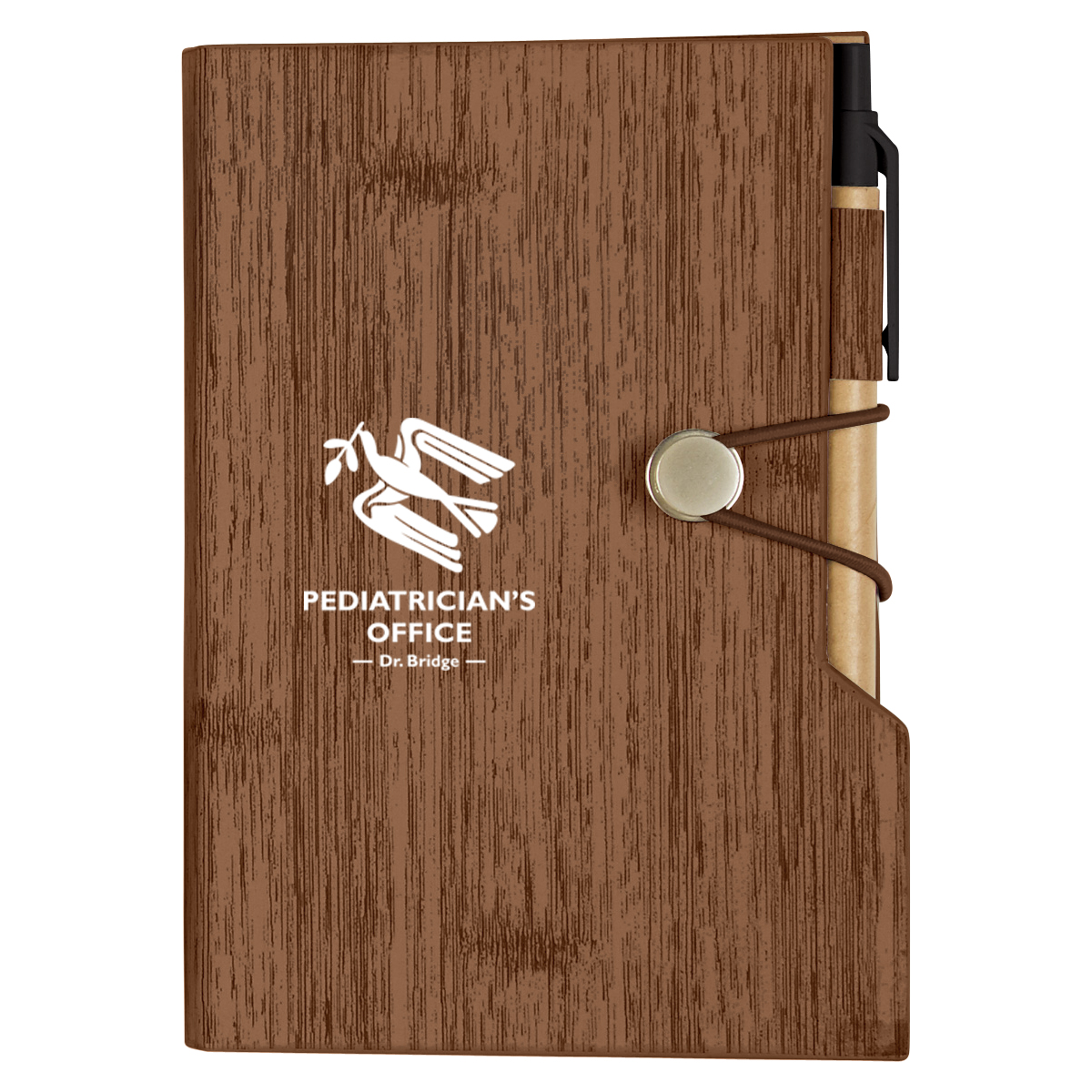 Woodgrain Look Notebook With Sticky Notes And Flags 1
