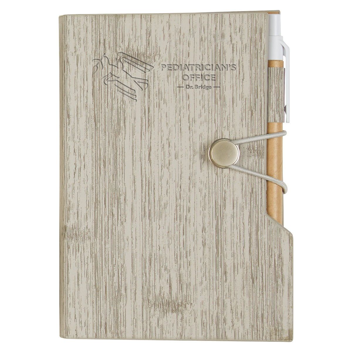 Woodgrain Look Notebook With Sticky Notes And Flags 1