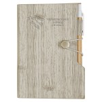 Woodgrain Look Notebook With Sticky Notes And Flags - 6113 GRA Deboss Woodgrain Look Notebook With Sticky Notes And Flags - 6113 GRA Deboss
