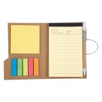 Woodgrain Look Notebook With Sticky Notes And Flags - 6113 GRA Open Woodgrain Look Notebook With Sticky Notes And Flags - 6113 GRA Open