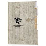 Woodgrain Look Notebook With Sticky Notes And Flags - 6113 GRA Silkscreen Woodgrain Look Notebook With Sticky Notes And Flags - 6113 GRA Silkscreen