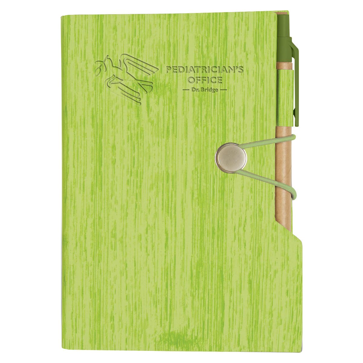 Woodgrain Look Notebook With Sticky Notes And Flags 1