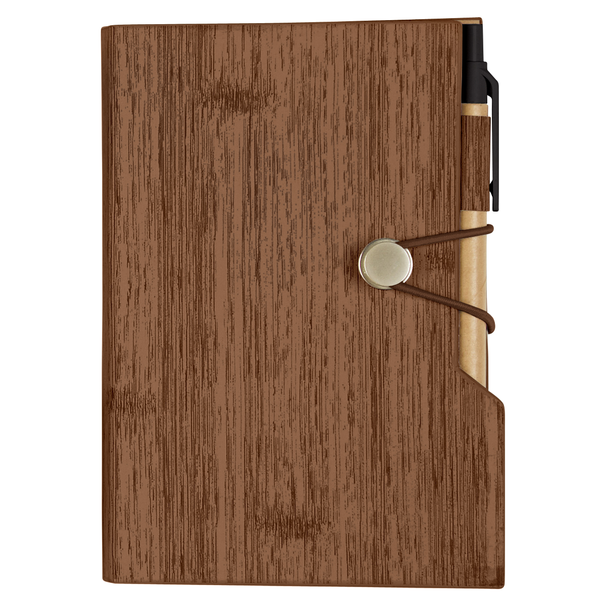 Woodgrain Look Notebook With Sticky Notes And Flags 1