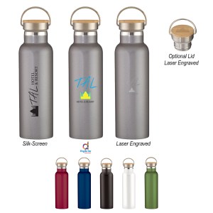 21 Oz. Liberty Stainless Steel Bottle With Wood Lid 1 21 Oz. Liberty Stainless Steel Bottle With Wood Lid 1