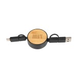 Bamboo Retractable 3-in-1 Charging Cable - 25211 BLK Lifestyle Laser Bamboo Retractable 3-in-1 Charging Cable - 25211 BLK Lifestyle Laser