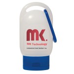 1 Oz. Hand Sanitizer With Carabiner - 9057 BLU Clear Label 1 Oz. Hand Sanitizer With Carabiner - 9057 BLU Clear Label