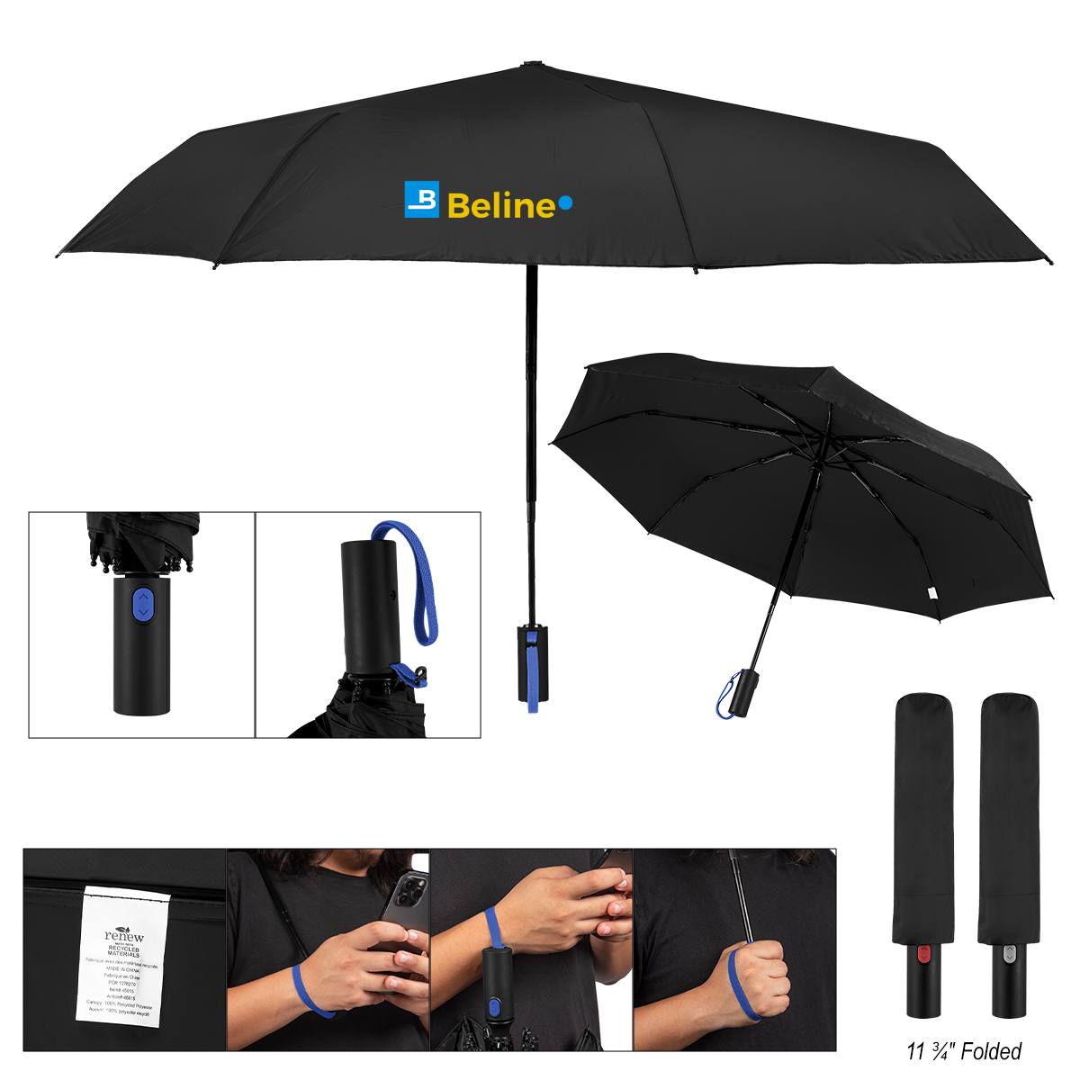 42" Arc Rpet Telescopic Folding Umbrella 1