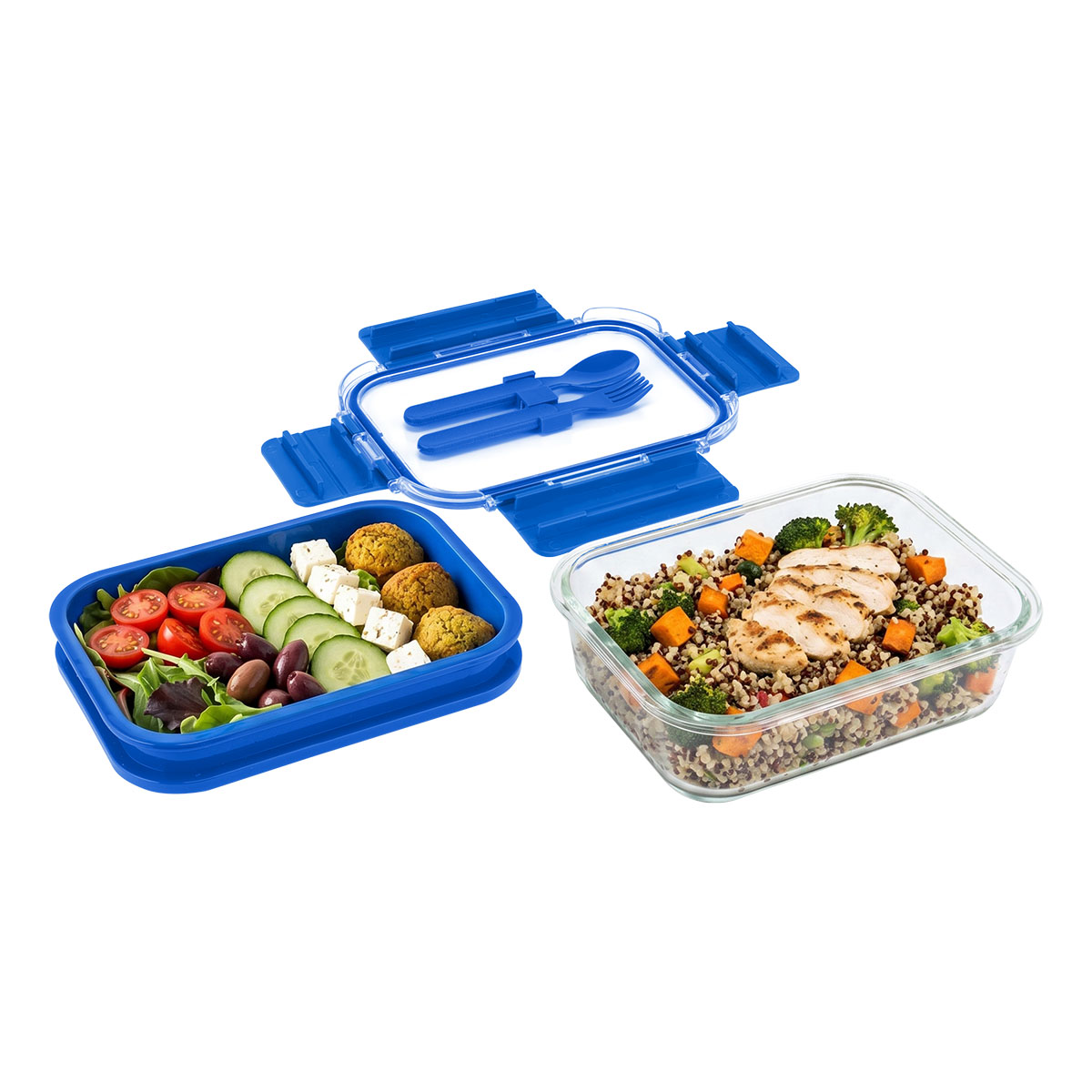 Recycled Double Decker Glass Bento Box 1