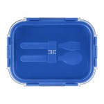 Recycled Double Decker Glass Bento Box - 75253 BLU Top Recycled Double Decker Glass Bento Box - 75253 BLU Top